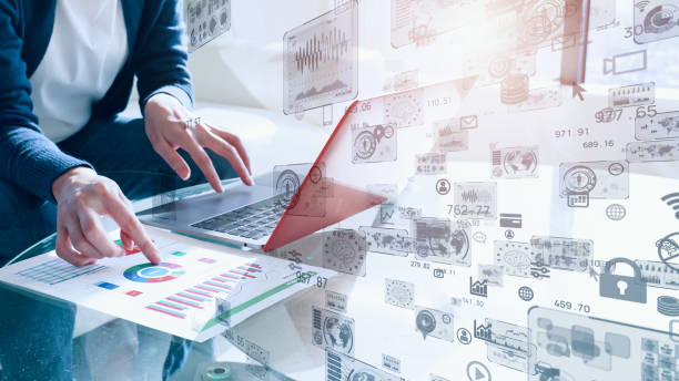 istock Business and technology concept. Management strategy. Remote working. 1459984835