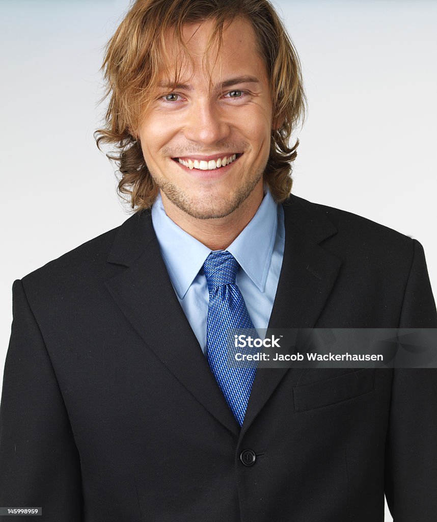 Close-up de um jovem Empresário sorridente em fundo branco - Royalty-free Adulto Foto de stock