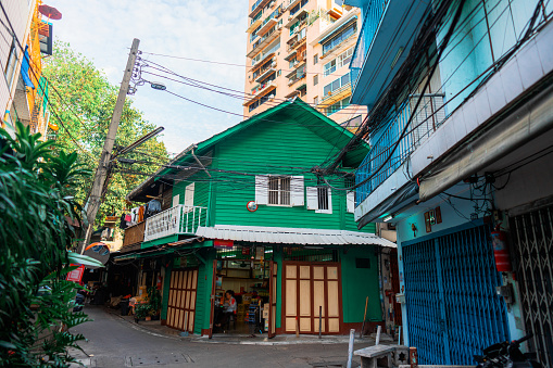 Streets of Chinatown district in Bangkok