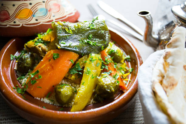 istock Chicken tajin with vegetables cooked Moroccan style. 1459991769