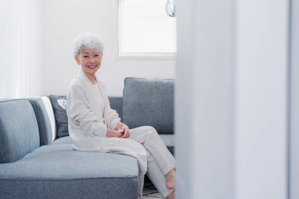 istock Senior woman looking at the camera with a smile 1459991851