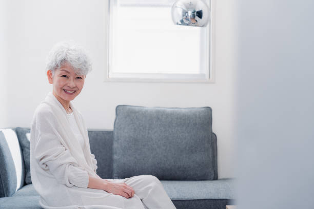 istock Senior woman looking at the camera with a smile 1459991852