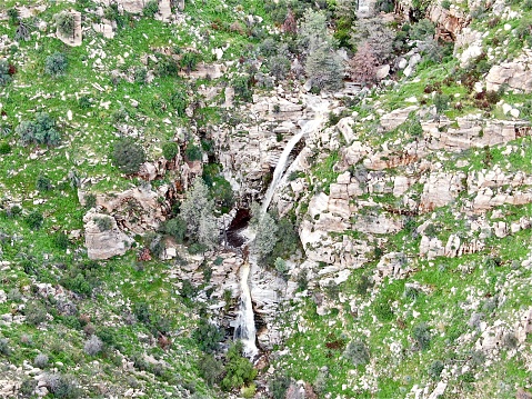 Waterfalls after heavy Monsoon storms in the Santa Catalina Mountains, outside of Tucson, Arizona.