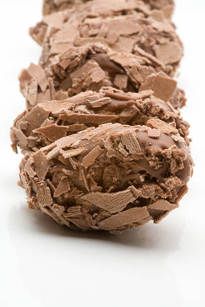 Belgian chocolate truffles stock photo