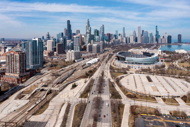 istock Aerial view of Downtown Chicago 1459994036
