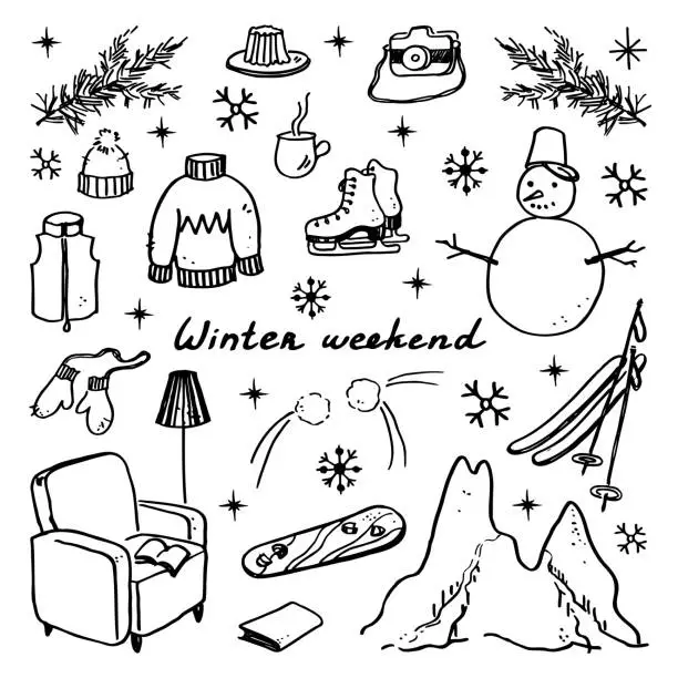 Vector illustration of Winter weekend