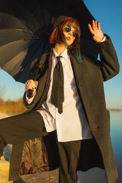 Student. Asian fashion. Nature