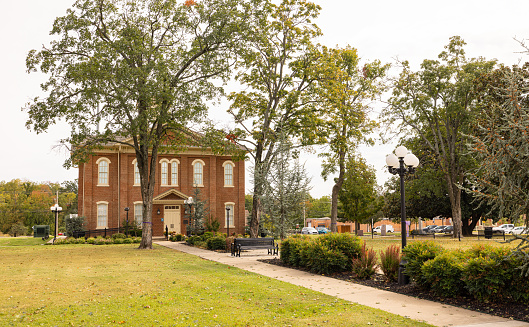 Tahlequah, Oklahoma, USA - October 16, 2022: The old Cherokee County Courthouse