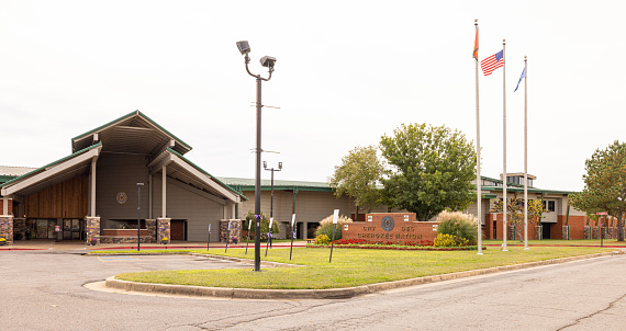 Tahlequah, Oklahoma, USA - October 16, 2022: The Cherokee Nation Keeler Main  Complex