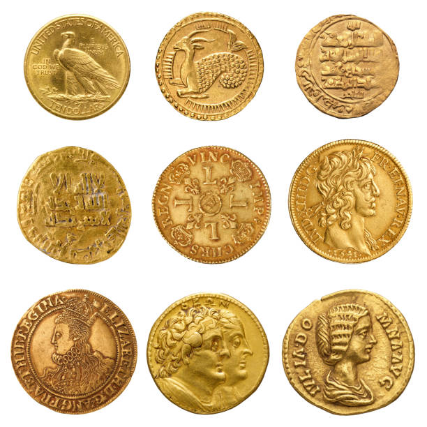 istock Ancient gold coin collection isolated 1459998460