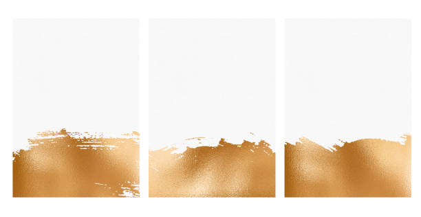 istock Set of blank paper sheet with distressed golden foil design element 1459998461
