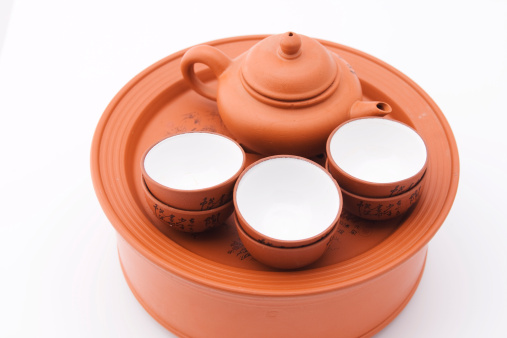 Original traditional Chinese red clay tea set