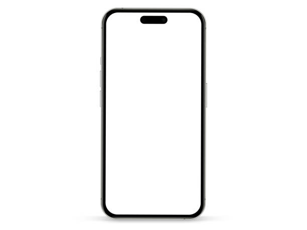 istock 3D realistic high quality smartphone mockup with isolated background. Smart phone mockup collection. Device front view. 3D mobile phone with shadow on white background. 1460002488