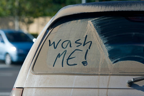 Dirty Car Window stock photo