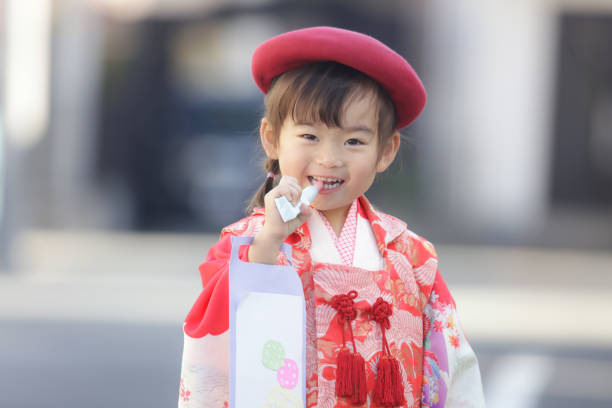 Girl licking chitose candy Shichigosan image