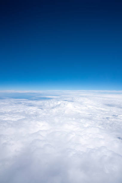 Flying over the clouds. Air travel