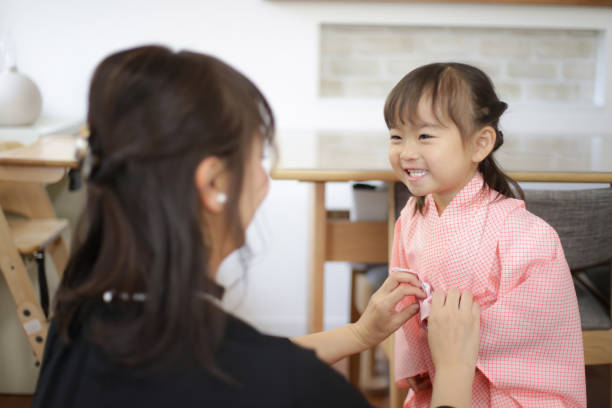 istock Girl wearing a kimono Shichigosan image 1460006083