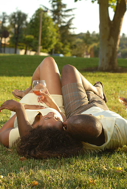 Relaxing with a drink stock photo