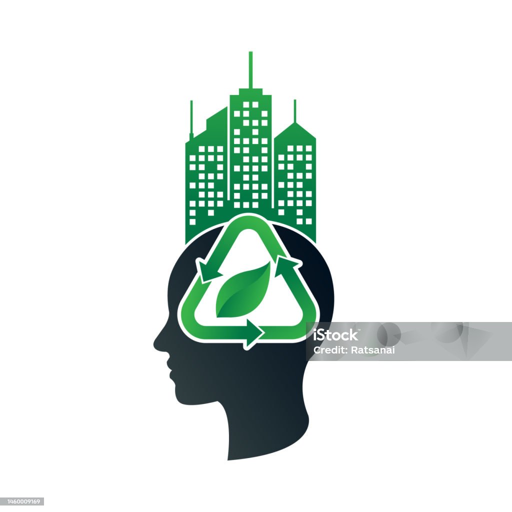 Think Green Simple Think Green Concept Stock Illustration - Download Image Now - Adult ...
