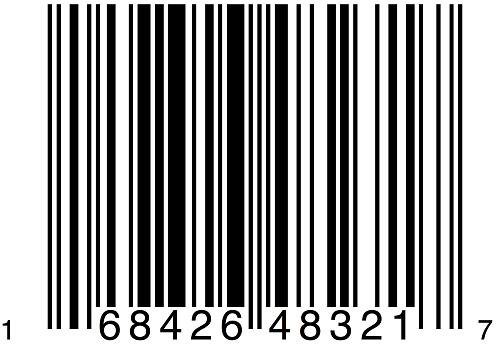 UPC-A American product barcode. Hi res, produced in Photoshop