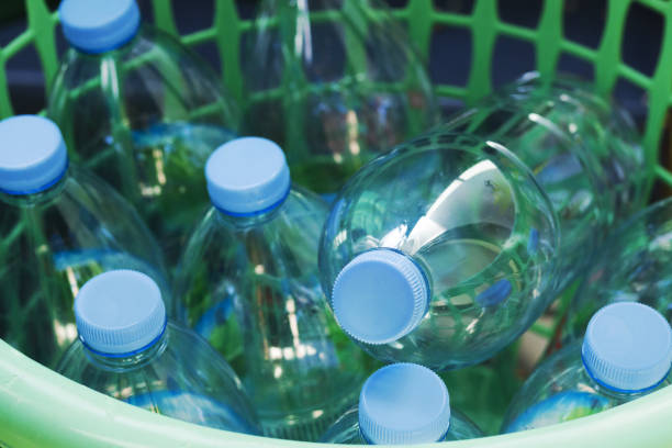 istock Collected Water bottles in a basket 1460014726