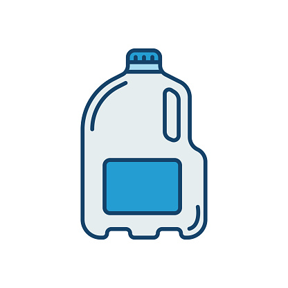 Plastic bottle of American milk icon. High quality coloured vector illustration.