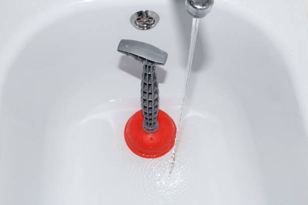 istock Hand tool for removing blockages in the bathroom. 1460021178
