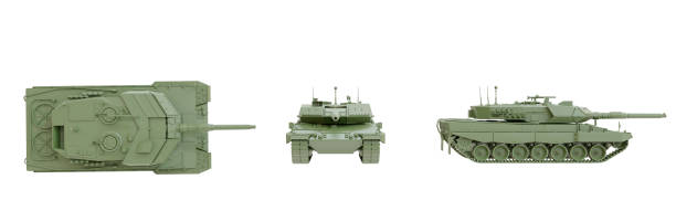 istock Army tank, leopard 2a4, main tank, for armored infantry and cavalry units with white background. 3d rendering. 1460021205