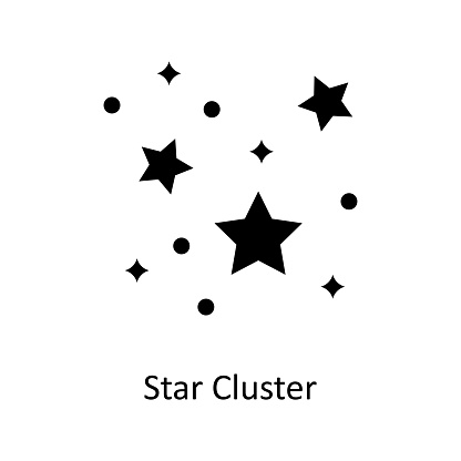 Star Cluster Vector Solid Icon Design illustration. Space Symbol on White background EPS 10 File