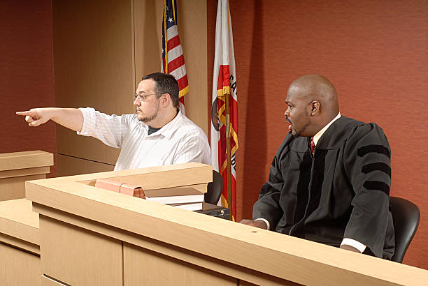 Witness at trial stock photo