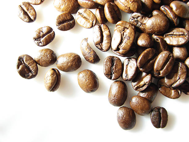Fundo de grãos de café naturais preto 2 - fotografia de stock