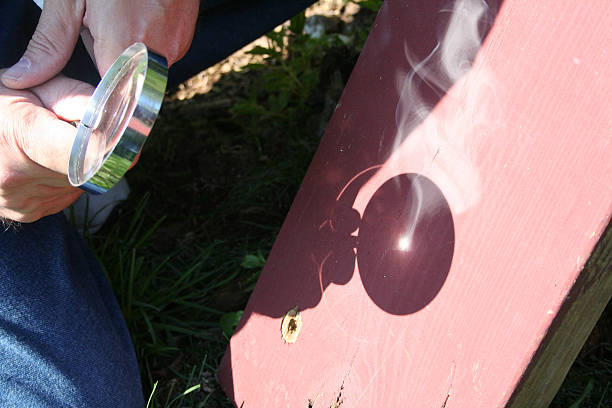 istock Hand with magnifying glass burning wood 146002627