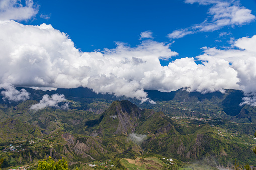 Salazie, Reunion Island - View to the cirque and Anchaing piton from Belouve