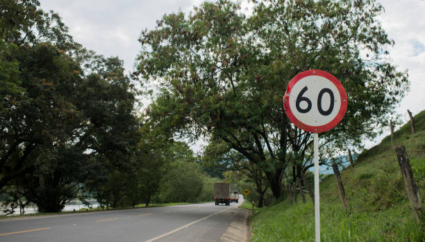 istock image of road traffic signs for caution and care while driving 1460029245