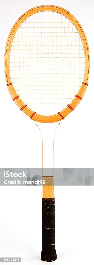 Vintage raqueta de tenis - Foto de stock de Aferrarse libre de derechos