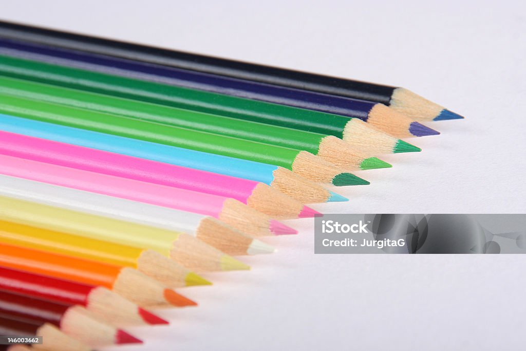 Gros plan de crayons de couleur - Photo de Arc en ciel libre de droits