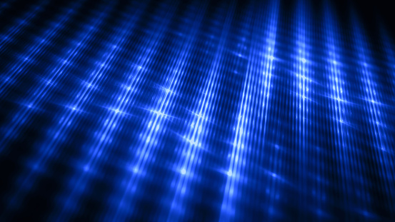 Futuristic Navy Blue Black Neon Technology Background Light Trail Beams LED Laser Abstract Grid Shape Pattern Dark Blurred Motion Shiny Reflection Wave Defocused Texture Connection Problems Encryption Vitality Nightlife 16x9 Format Fractal Art