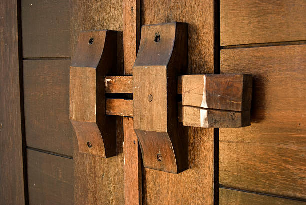 Traditional security system using wooden bolt on the main door
