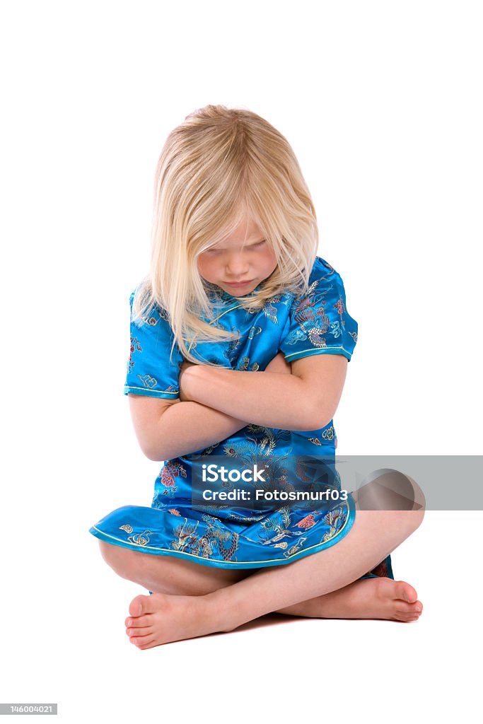 Stubborn little girl with arms crossed Cute little four year old girl refusing to listen Child Stock Photo