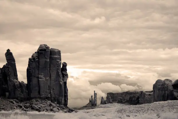 Photo of Sepia Toned Monument Valley Arizona USA Navajo Nation Infrared