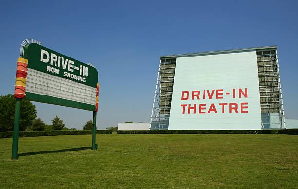 Historic Drive-In Route 66 Drive-in located in Carthage, MO.  All trademarked emblems including the "66" have been edited out. number 66 stock pictures, royalty-free photos & images