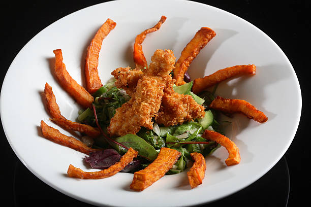 Crispy Golden brown fried chicken stock photo