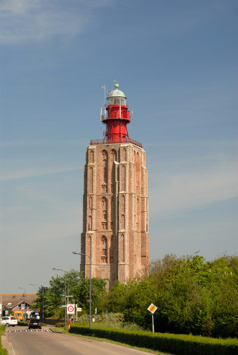 Lighthouse on the top of a bell tower, Westkapelle, the Netherlands