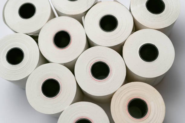 istock Rolls of white labels isolated. 1460051013