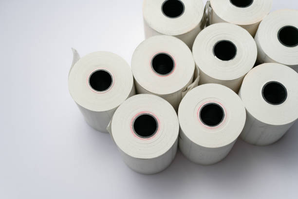 istock Rolls of white labels isolated. 1460051031