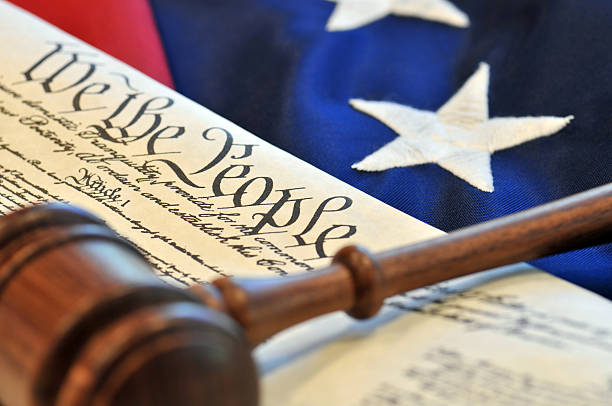 American Beginnings - US Constitution stock photo