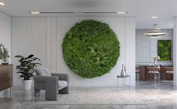 Interior design of modern apartment. Interior mockup, 3d render