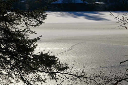 Ice surface of  lake