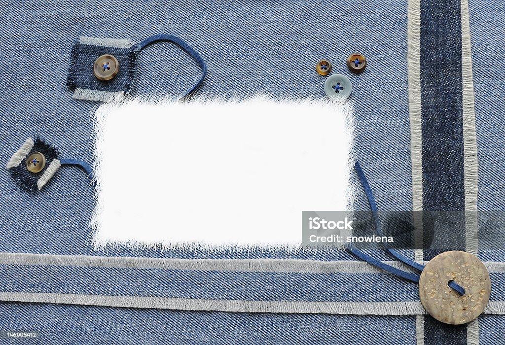 Jeans style scrapbook Jeans style scrapbook with patches and buttons Blue Stock Photo