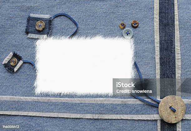 Jeans Style Scrapbook Stock Photo - Download Image Now - Blue, Button - Sewing Item, Casual Clothing